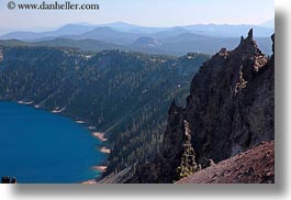 america, crater, crater lake, crater rim, geology, horizontal, lakes, nature, north america, oregon, rim, united states, water, photograph