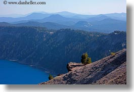 america, crater, crater lake, crater rim, geology, horizontal, lakes, nature, north america, oregon, rim, united states, water, photograph