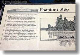 america, crater lake, geology, horizontal, north america, oregon, phantom, phantom ship, ships, signs, united states, photograph
