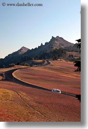 america, crater lake, landscapes, mountains, north america, oregon, roads, united states, vertical, photograph