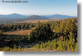 america, crater lake, horizontal, landscapes, mountains, north america, oregon, trees, united states, photograph