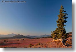 america, crater lake, horizontal, landscapes, mountains, north america, oregon, trees, united states, photograph