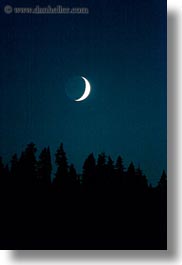 america, crater lake, crescent, moon, nite, north america, oregon, trees, united states, vertical, photograph