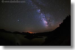 america, crater lake, fisheye, fisheye lens, galaxy, horizontal, lakes, long exposure, milky, milky way, nite, north america, oregon, stars, united states, way, photograph