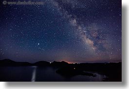 america, crater lake, galaxy, horizontal, lakes, long exposure, milky, milky way, nite, north america, oregon, stars, united states, way, photograph