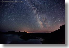 america, crater lake, galaxy, horizontal, lakes, long exposure, milky, milky way, nite, north america, oregon, stars, united states, way, photograph