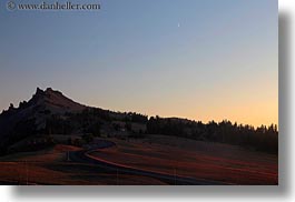 america, crater lake, horizontal, moon, nite, north america, oregon, over, slow exposure, sunsets, trees, united states, photograph