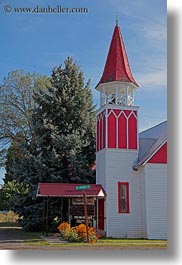 america, churches, halfway, north america, oregon, red, united states, vertical, white, photograph