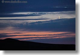 america, clouds, crescent, horizontal, landscapes, moon, north america, oregon, scenics, sunsets, united states, photograph