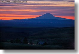 america, horizontal, mt hood, north america, oregon, scenics, silhouettes, sunsets, united states, photograph