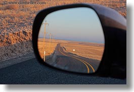 america, emotions, horizontal, mirrors, north america, oregon, rearview, roads, scenics, solitude, sunsets, united states, photograph
