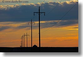 america, clouds, horizontal, north america, oregon, scenics, sunsets, telephone wires, telephones, united states, weather, wires, photograph
