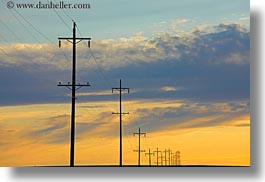 america, clouds, horizontal, north america, oregon, scenics, sunsets, telephone wires, telephones, united states, weather, wires, photograph