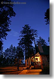 america, bryce canyon, cabins, long exposure, nite, north america, united states, utah, vertical, western usa, woods, photograph