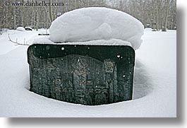 america, glenwood cemetery, graves, gravestones, horizontal, johns, kelly, north america, park city, snow, trees, united states, utah, western usa, photograph