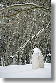 america, glenwood cemetery, graves, gravestones, hawkinny, north america, park city, roberts, snow, trees, united states, utah, vertical, western usa, photograph