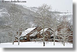 america, condo, condominium, horizontal, houses, north america, park city, snow, trees, united states, utah, western usa, photograph