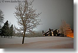 america, condo, condominium, horizontal, houses, nite, north america, park city, sky, snow, trees, united states, utah, western usa, photograph