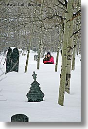 america, babies, boys, gravestones, jack and jill, jacks, mothers, north america, park city, snow, united states, utah, vertical, western usa, womens, photograph