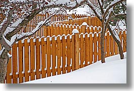 america, fences, horizontal, north america, park city, snow, united states, utah, western usa, photograph