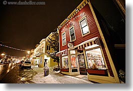 america, buildings, general, horizontal, nite, north america, park city, snow, stores, united states, utah, western usa, photograph