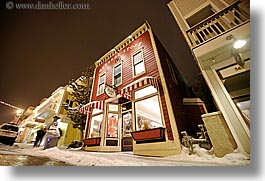 america, buildings, general, horizontal, nite, north america, park city, slow exposure, snow, stores, united states, utah, western usa, photograph