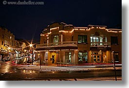 america, buildings, horizontal, long exposure, nite, north america, park ave, park city, snow, streets, united states, utah, western usa, photograph