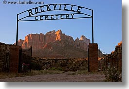 america, cemeteries, horizontal, north america, rockville, rockville cemetery, signs, united states, utah, western usa, zion, photograph
