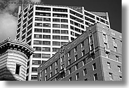 america, black and white, buildings, horizontal, mix, north america, pacific northwest, seattle, structures, united states, washington, western usa, photograph