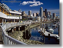 america, buildings, cityscapes, clouds, harbor, horizontal, nature, north america, pacific northwest, seattle, sky, structures, united states, washington, western usa, photograph