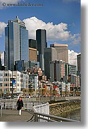 america, buildings, cityscapes, clouds, nature, north america, pacific northwest, pedestrians, seattle, sky, structures, united states, vertical, washington, western usa, photograph