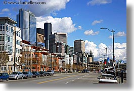 america, buildings, cityscapes, clouds, horizontal, nature, north america, pacific northwest, seattle, sky, streets, structures, united states, washington, western usa, photograph