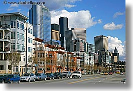 america, buildings, cityscapes, clouds, horizontal, nature, north america, pacific northwest, seattle, sky, streets, structures, united states, washington, western usa, photograph