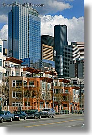 america, buildings, cityscapes, north america, pacific northwest, seattle, streets, structures, united states, vertical, washington, western usa, photograph