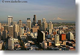 america, buildings, cityscapes, horizontal, mountains, nature, north america, pacific northwest, rainier, seattle, snowcaps, structures, united states, washington, western usa, photograph