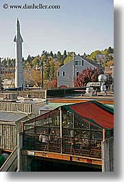 america, fremont, north america, pacific northwest, rocket, seattle, tents, united states, vertical, washington, western usa, photograph