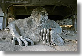 america, arts, flowers, fremont, horizontal, materials, north america, pacific northwest, sculptures, seattle, stones, troll, united states, washington, western usa, photograph