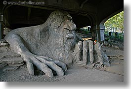 america, arts, flowers, fremont, horizontal, materials, north america, pacific northwest, sculptures, seattle, stones, troll, united states, washington, western usa, photograph