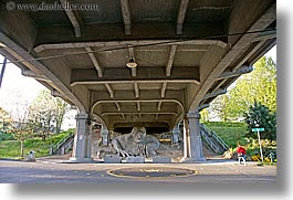 america, arts, bridge, fremont, horizontal, materials, north america, pacific northwest, sculptures, seattle, stones, troll, under, united states, washington, western usa, photograph