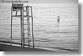 abstracts, america, arts, black and white, horizontal, lifeguard, north america, pacific northwest, seattle, towers, united states, washington, water, western usa, photograph