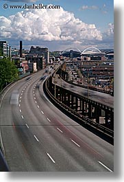 america, clouds, highways, motion blur, nature, north america, pacific northwest, seattle, sky, slow exposure, streets, traffic, transportation, united states, vertical, washington, western usa, photograph