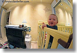 apr, babies, boys, crib, fisheye lens, horizontal, infant, jacks, standing, photograph