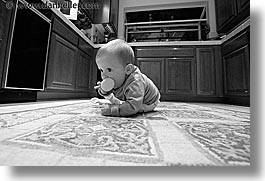 apr, babies, black and white, boys, horizontal, infant, jacks, kitchen, photograph
