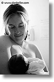 babies, birth, black and white, boys, infant, jacks, jills, nursing, vertical, photograph