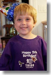 fifth birthday party, jacks, purple, shirts, vertical, photograph