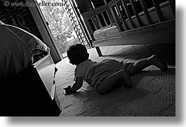 babies, black and white, boys, crawl, horizontal, infant, jacks, may, photograph
