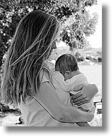 babies, boys, heads, hiding, infant, jacks, mothers, vertical, photograph