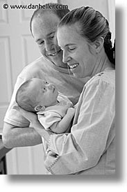 babies, black and white, boys, infant, jacks, mirrors, parents, portraits, vertical, photograph